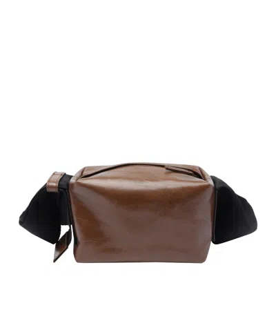 Uma Wang Zipper Shoulder Bag In Brown