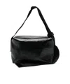 Uma Wang Black Leather Medium Shoulder Bag In Black