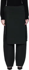 Umarmung Black Wholegarment Wrap Skirt Lounge Pants In Black