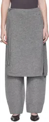 Umarmung Gray Wholegarment Wrap Skirt Lounge Pants In Gray