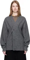 Umarmung Knit Donegal Wool Oversized Cardigan In Gray