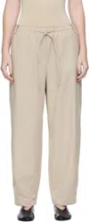 Umarmung Off-white Wool Flannel Oval Silhouette Lounge Pants In White