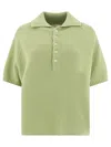 Umarmung Ribbed-collar Polo Top