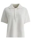 Umarmung Ribbed Polo T-shirt In White
