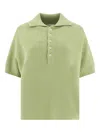 Umarmung Ribbed-collar Polo Top In Green