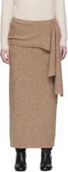 Umarmung Taupe Baby Alpaca Maxi Scarf & Skirt In Brown