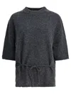 Umarmung Wool-blend Crew-neck Sweater Knitwear Grey In Blue
