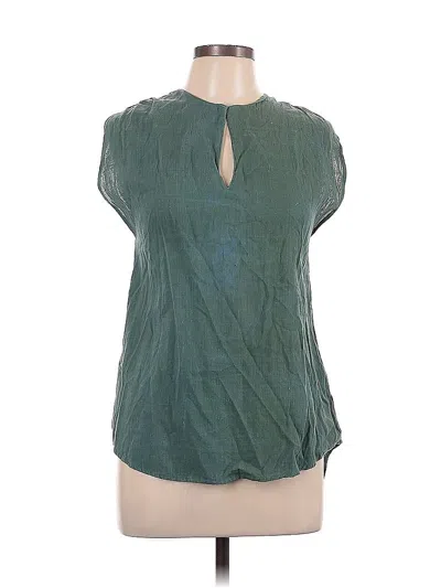 Pre-owned Umber & Ochre Short Sleeve Blouse In Green