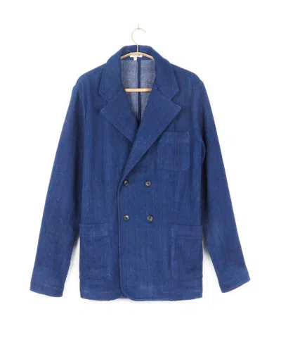 Umber & Ochre Unisex - Parvati Cotton Twill Blazer In Indigo In Blue