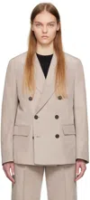Umber Postpast Beige Double-breasted Blazer In Beige
