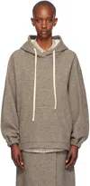 Umber Postpast Beige Wool Felted Hoodie In Beige