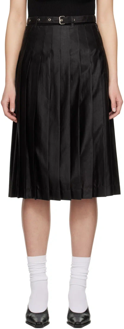 Umber Postpast Brown Pleated Midi Skirt In Dark Brown