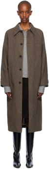 Umber Postpast Brown Salt Dyed Cotton Long Coat In Brown