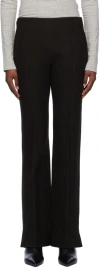 Umber Postpast Brown Wool Felted Trousers In Dark_brown