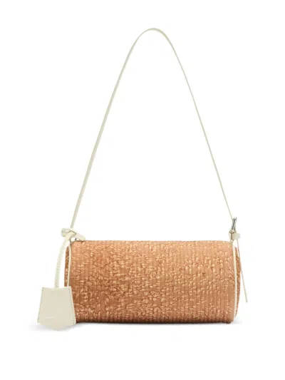 Umber Postpast Cylindrical Textured Shoulder Bag In Neutral
