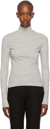 Umber Postpast Gray Cotton Jersey Turtleneck In Grey