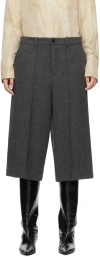 Umber Postpast Gray Wool Bermuda Shorts In Grey