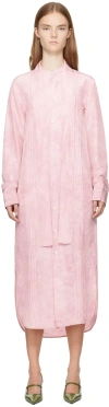 Umber Postpast Pink Natural Coccus Dyed Silk Shirt Midi Dress In Pink