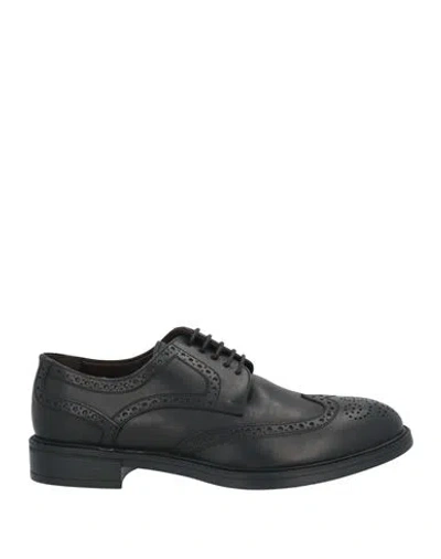 Umberto Luciani Man Lace-up Shoes Black Size 8 Leather