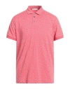Umberto Vallati Man Polo Shirt Coral Size L Cotton, Elastane In Red