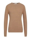 Umberto Vallati Man Sweater Camel Size 40 Wool, Acrylic, Alpaca Wool, Viscose In Beige