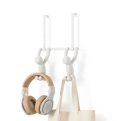 Umbra Buddy Over The Door Double Hook, Door Storage For Coats, Hats, Towels In White