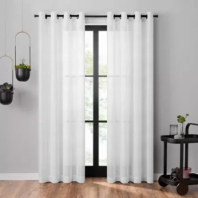Umbra Dagen Grommet Top Sheer Single Curtain Panel In White