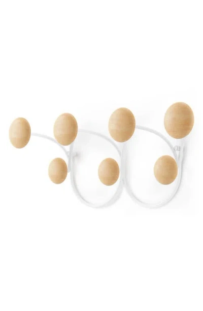 Umbra Dotsy 7-hook Rack In White/natural