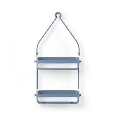Umbra Flex Hanging Shower Caddy With 2 Shelves, Bathtub Shelf And Bathroom Organizer In Slate Blue