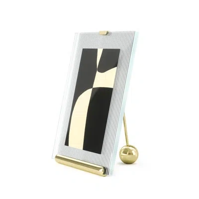 Umbra Flute 4" X 6" Picture Frame Minimalist Desk Frame For Photos In Brass