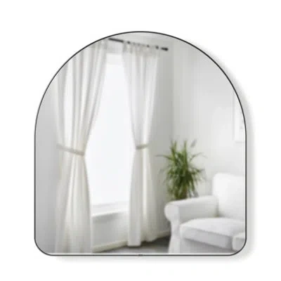 Umbra Hubba Arched Wall Mirror With Metallic Frame For Bathroom, Entryway, Living Room In Black
