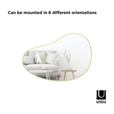 Umbra Hubba Pebble 24 X 36 Mirror Metallic Titanium In White