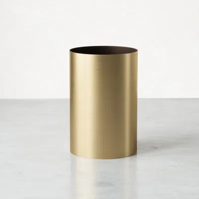 Umbra Metalla 4.5 Gallon Waste Basket In Matte Brass