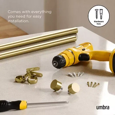 Umbra Mix & Match Cappa 1 In Adjustable Curtain Rod In Yellow