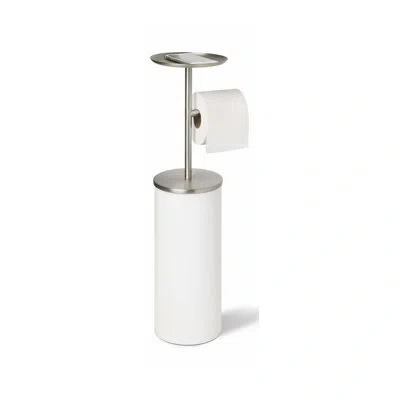 Umbra Portaloo Freestanding Toilet Paper Stand In White,nickel