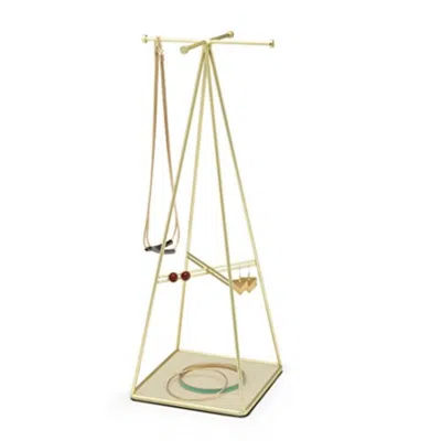 Umbra Prisma Jewelry Stand And Necklace Holder, Brass In Gold