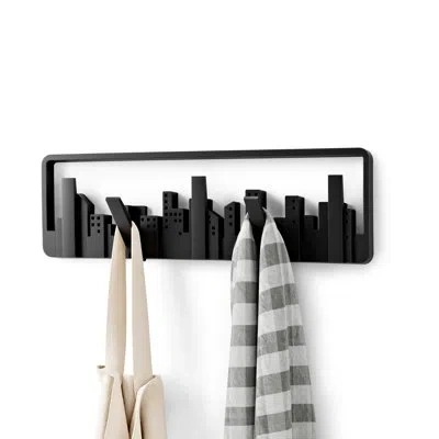 Umbra Skyline 5 - Hook Wall Mounted Coat Rack In Black
