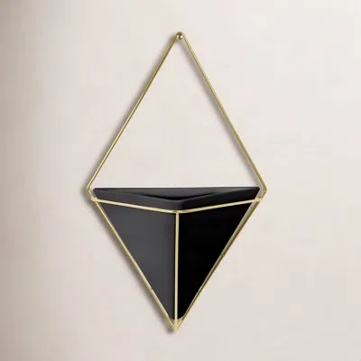 Umbra Trigg Modern Abstract Wall Decor On Resin In Black,brass