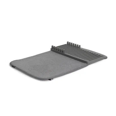 Umbra Udry Mini Countertop Plastic Collapsible Dish Rack In Charcoal