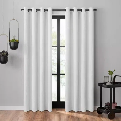 Umbra Ulysses Grommet Top Light-filtering Single Curtain Panel In White
