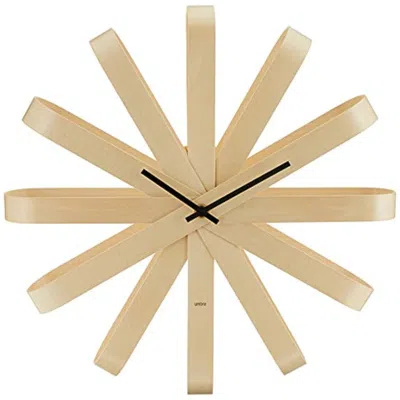 Umbra Wall Clock, Bios, Natural, 46 X 9.5 Cm In Brown