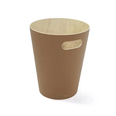 Umbra Woodrow Solid Wood Open Waste Basket - 2 Gallons In Brown