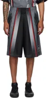 Umbro Breathable Black Bermuda Shorts With Contrasting Red Stripes In Black
