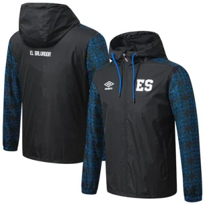 Umbro Black El Salvador National Team Full-zip Hooded Rain Jacket