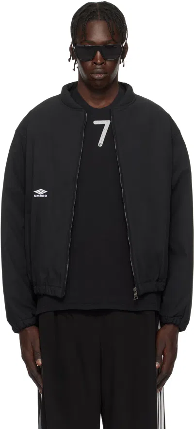 Umbro Black Padded Bomber Jacket In Blk0001 Black