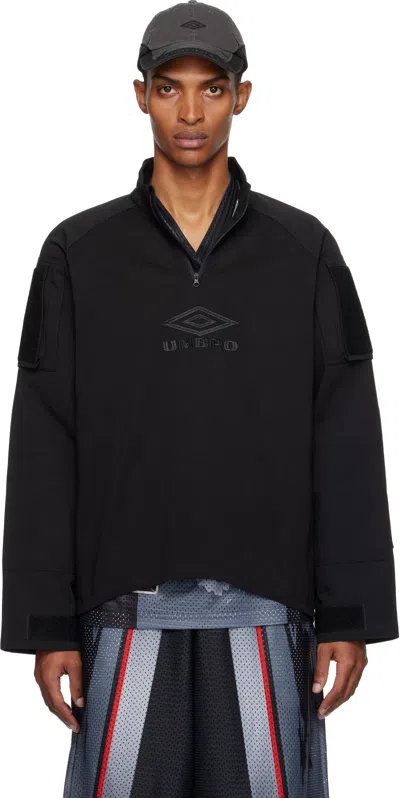 Umbro Black Tactical Half Zip Sweatshirt