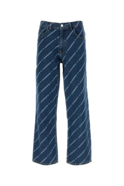 Umbro Blue Printed Stretch Denim Jeans