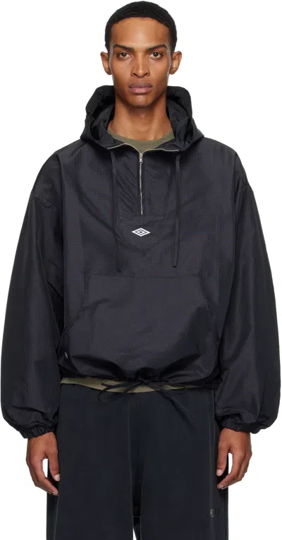 Umbro Brown & Navy Check Mask Anorak
