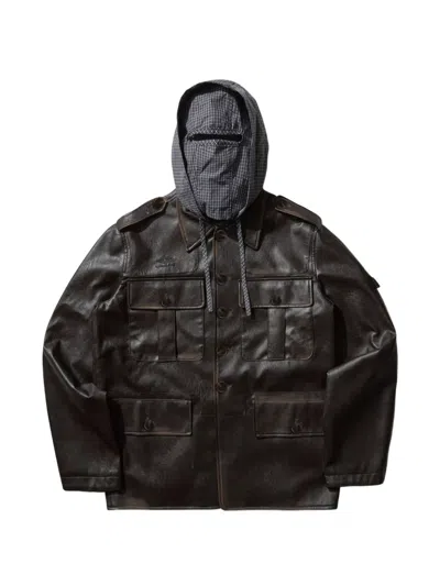 Umbro Buttoned Hooded Jacket In Brown