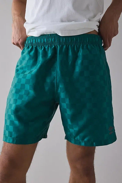 Umbro Checkerboard Pattern 7" Short In Storm/sage, Men's At Urban Outfitters